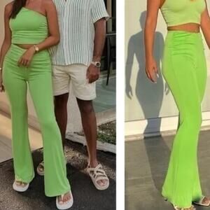 ZARA Flare Pants S Green